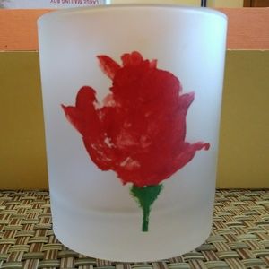 Dartington frosted old fashioned glass ROSE